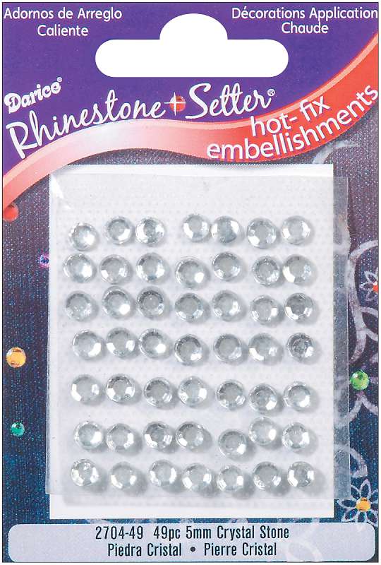 Rhinestone Setter Hot-Fix Glass Stones 5mm 49/Pkg Crystal