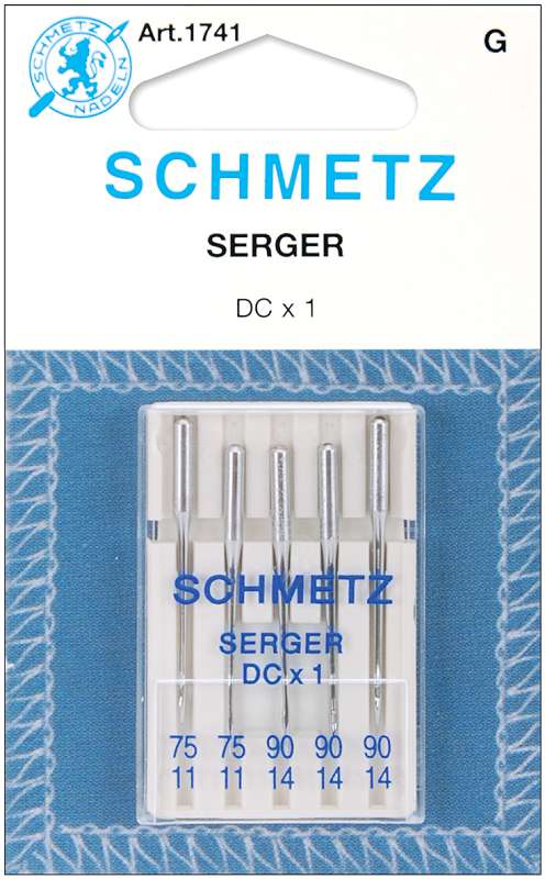 Overlock Machine Needles - DCX1 Sizes 11/75 (2) & 14/90 (3)