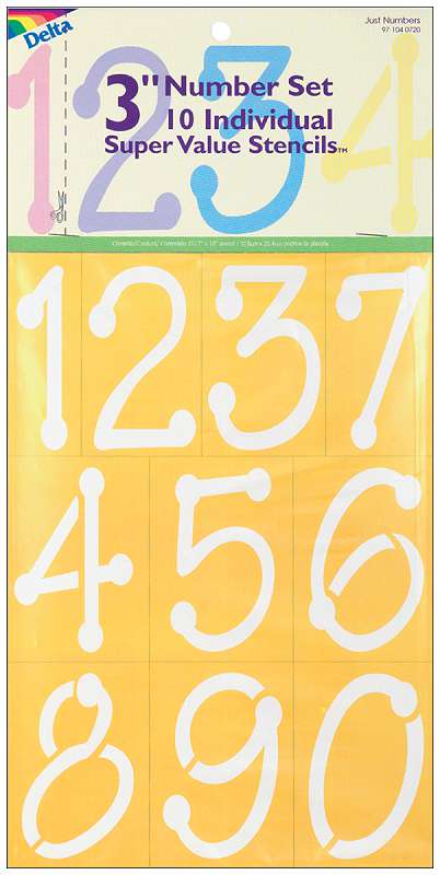Stencil Mania Stencils 7"X10" Just Numbers 3"