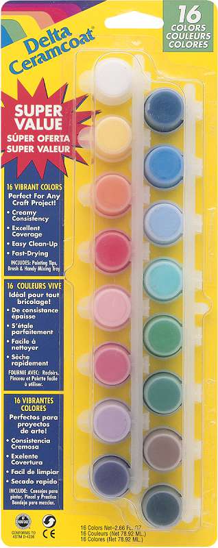 Ceramcoat Acrylic Paint Pots 16/Pkg Vibrant