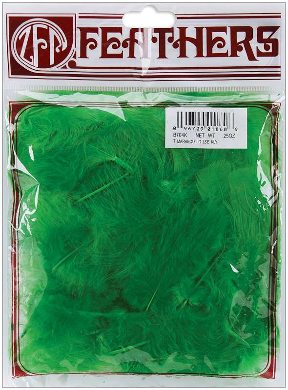 Marabou Feathers .25oz Kelly Green