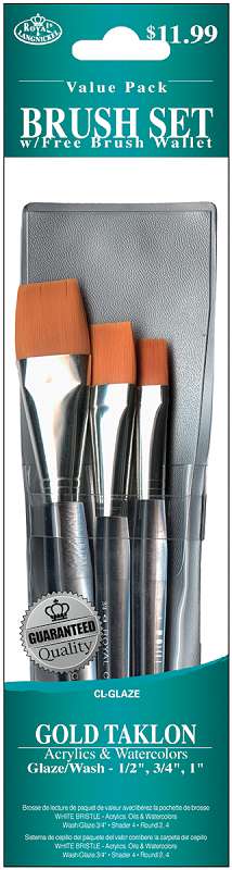 Gold Taklon Value Pack Brush Set 3/Pkg