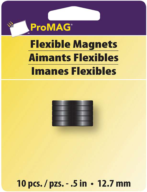 ProMag Flexible Round Magnets .5" 10/Pkg