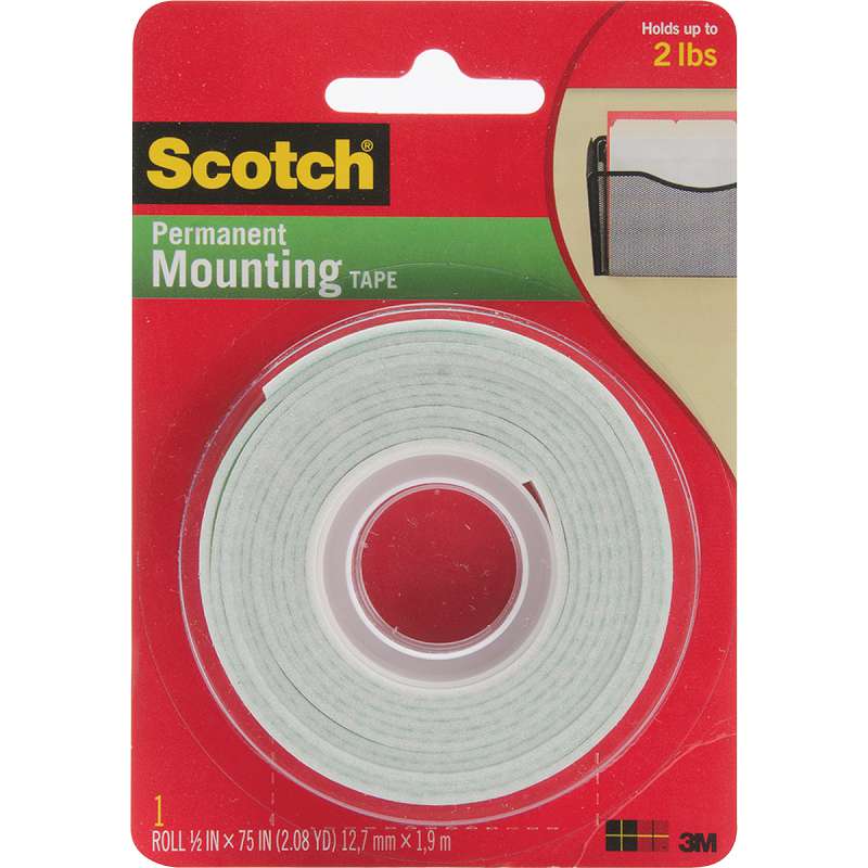 Scotch Foam Mounting Tape .5"X75"