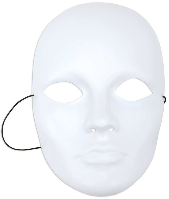 Mask-It Full Male Face Form 8.5" White