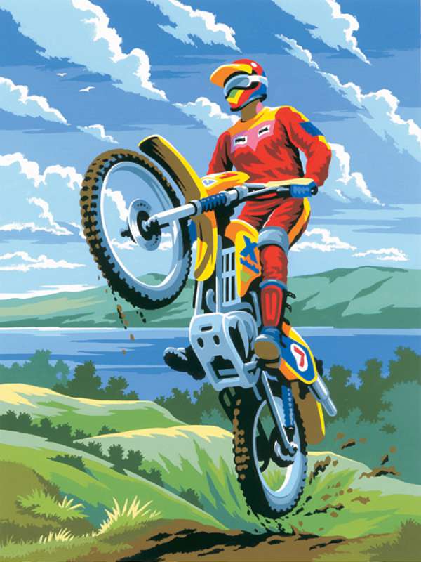 Junior Small Paint By Number Kit 8.75"X11.75" Motocross