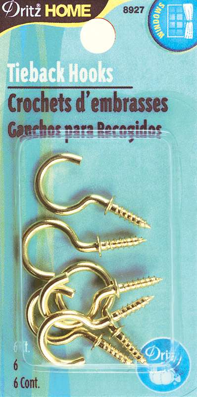 Tie Back Hooks 6/Pkg  