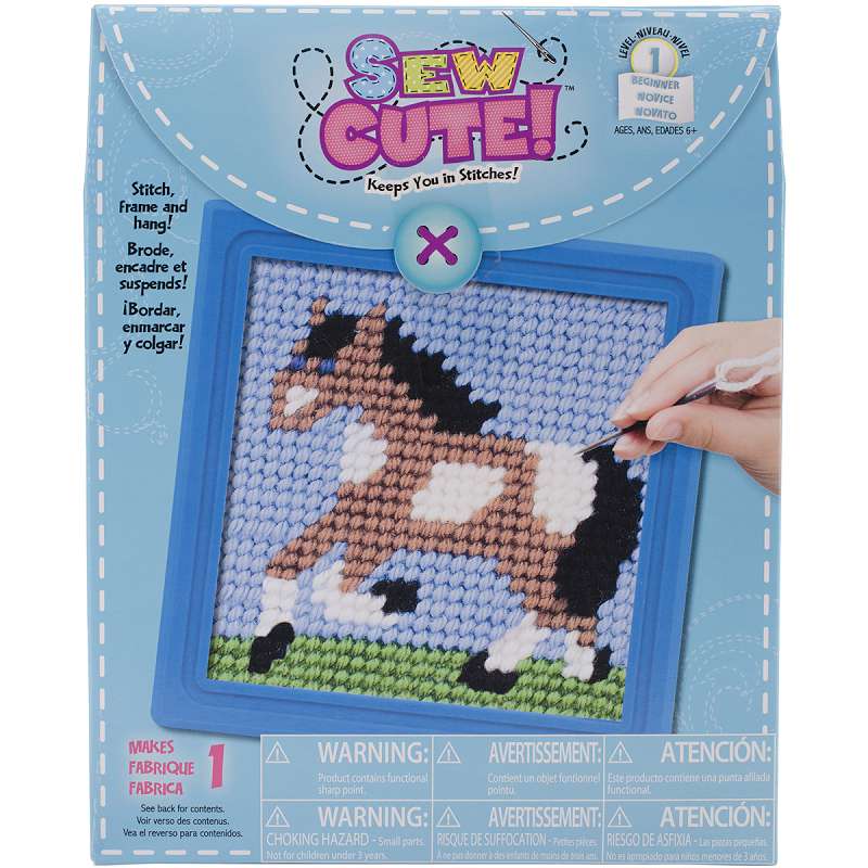 Sew Cute! Horse Needlepoint Kit 6"X6" Stitched In Yarn