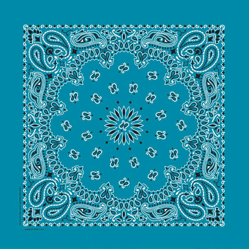 Hav-A-Hank Paisley Bandanna 22"X22" Turquoise