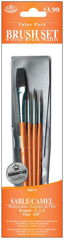 Sable/Camel Value Pack Brush Set 4/Pkg