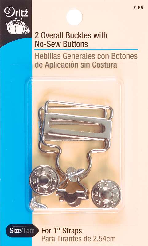 Overall Buckles For 1" Straps 2/Pkg Nickel