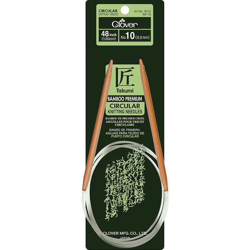 Takumi Bamboo Circular Knitting Needles 48" Size 10/6mm