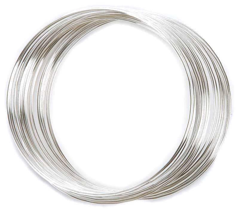 Memory Wire Large Bracelet .62mm .5oz Silver Plated - 30 Coils