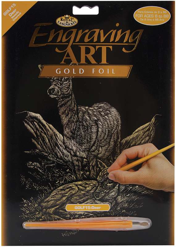 Gold Foil Engraving Art Kit 8"X10" Deer