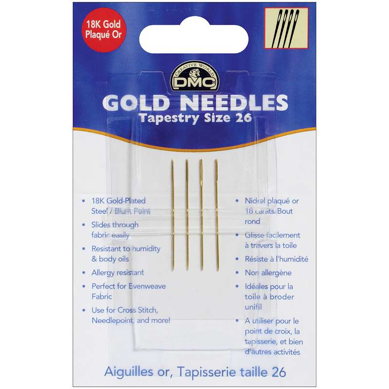 Gold Tapestry Hand Needles Size 26 4/Pkg