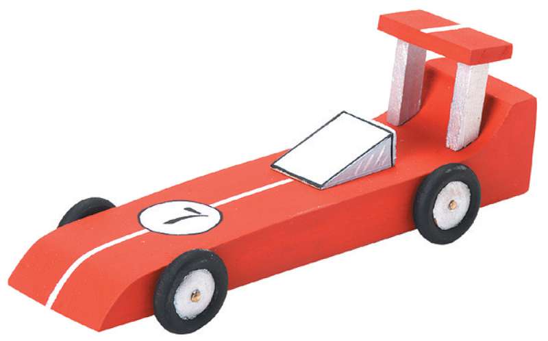 Wood Model Kit Race Car 6.25"X2.125"