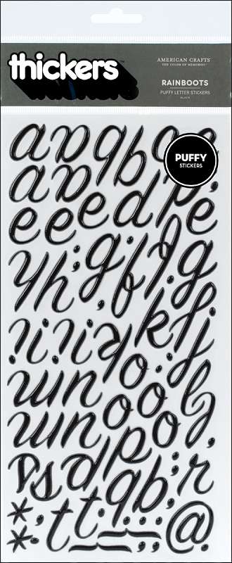 Thickers Foil Stickers 2/Pkg Rain Boots - Black