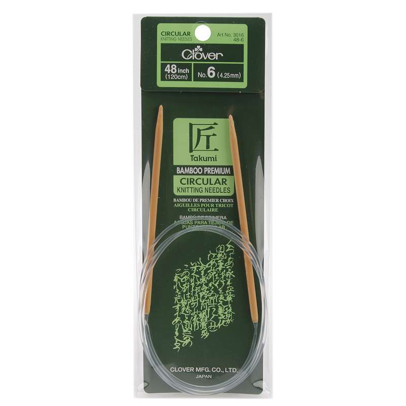 Takumi Bamboo Circular Knitting Needles 48" Size 6/4mm