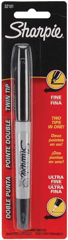 Sharpie Fine/Ultra Fine Twin-Tip Permanent Marker Carded Black