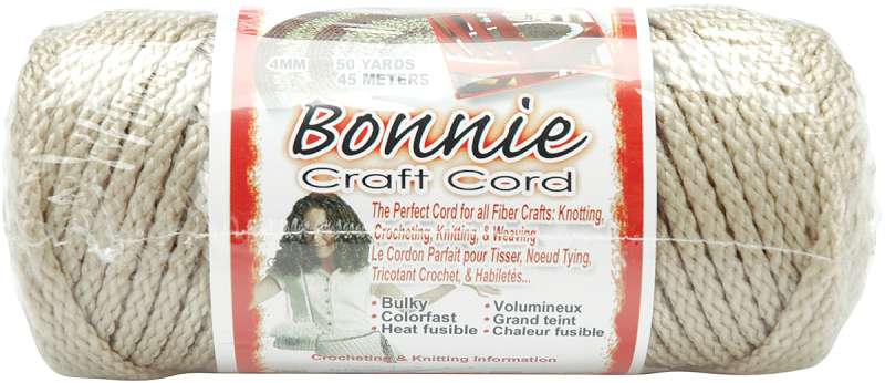 Bonnie Macrame Craft Cord 4mmX50yd Pearl (Beige)