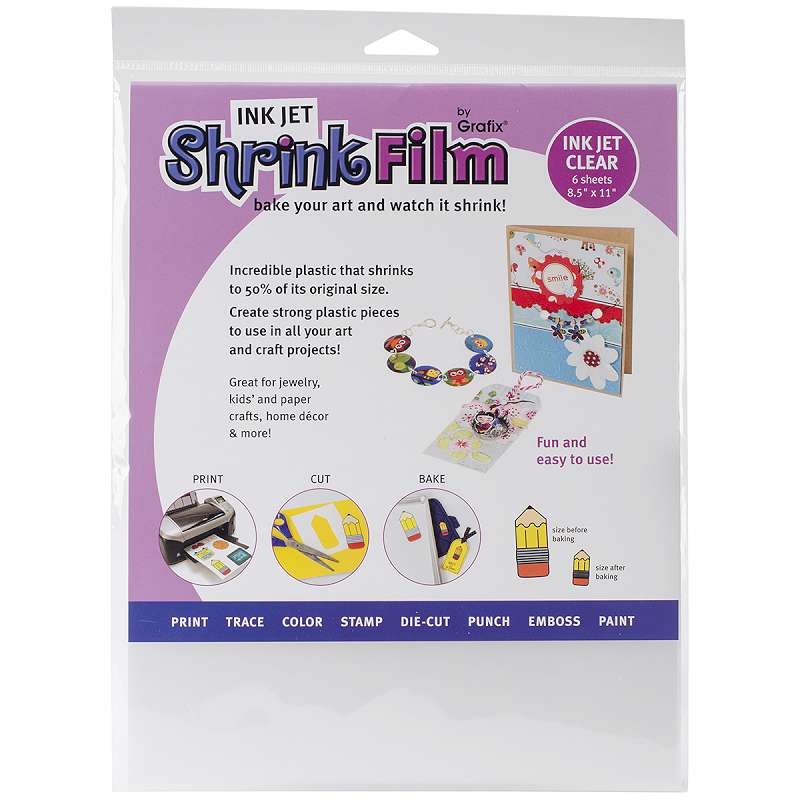 Ink Jet Shrink Film 8.5"X11" 6/Pkg Clear