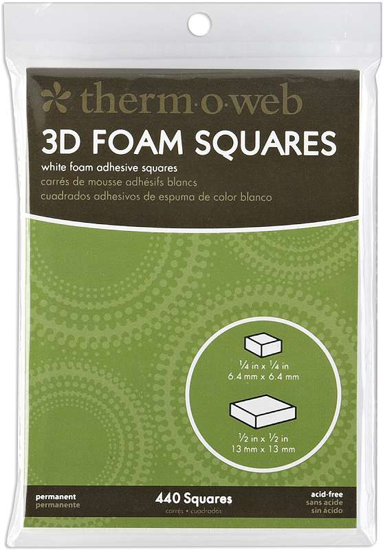 3D Foam Squares Combo Pack White (352) .25" & (88) .5" 440/Pkg