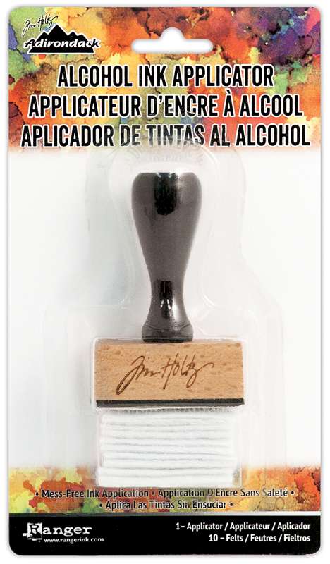 Tim Holtz Adirondack Alcohol Ink Applicator Stamp Handle W/10 Felts