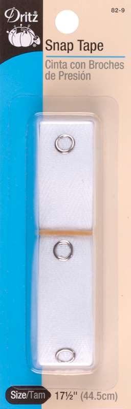 White Snap Tape Size 4/0 Snap 18"