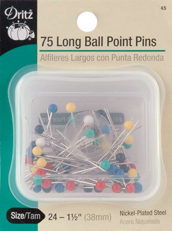 Long Color Ball Point Pins Size 24 75/Pkg