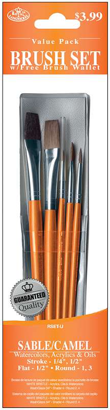 Sable/Camel Value Pack Brush Set 5/Pkg
