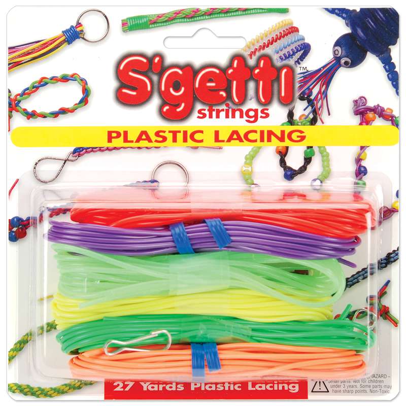 S'getti Strings Plastic Lacing 27yd Neon