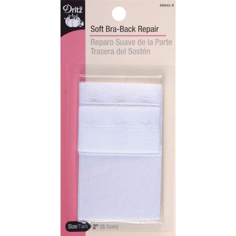 Bra Back Repair 1-1/2" Wide White 2 Hooks