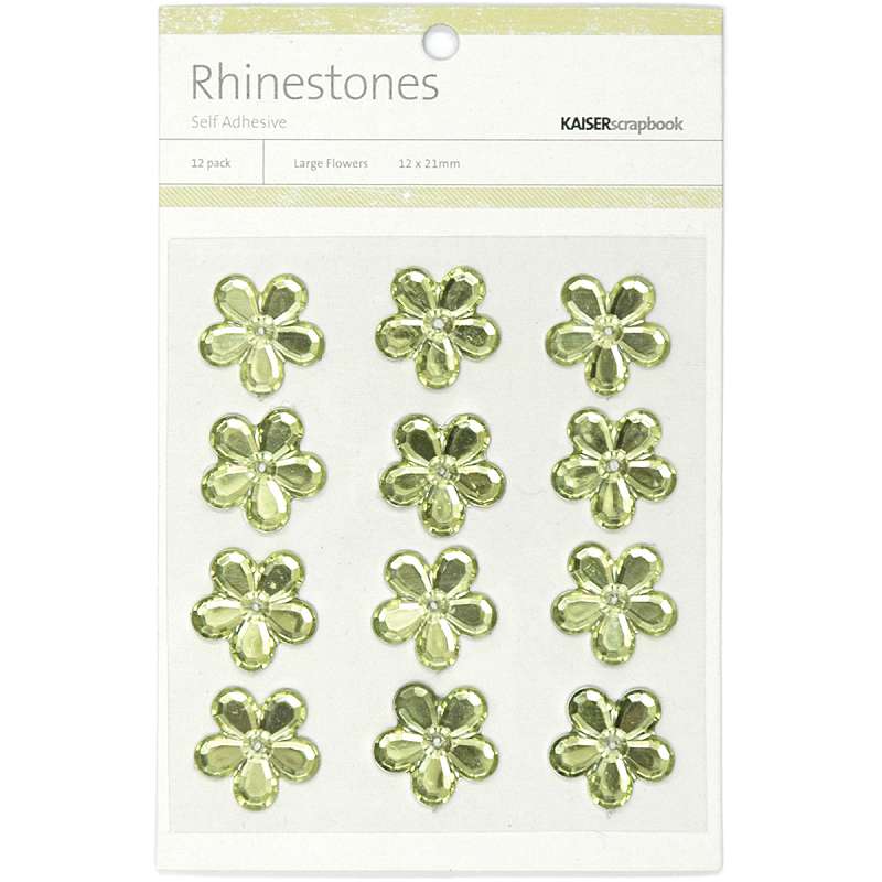 Self-Adhesive Flower Rhinestones 12/Pkg Mint