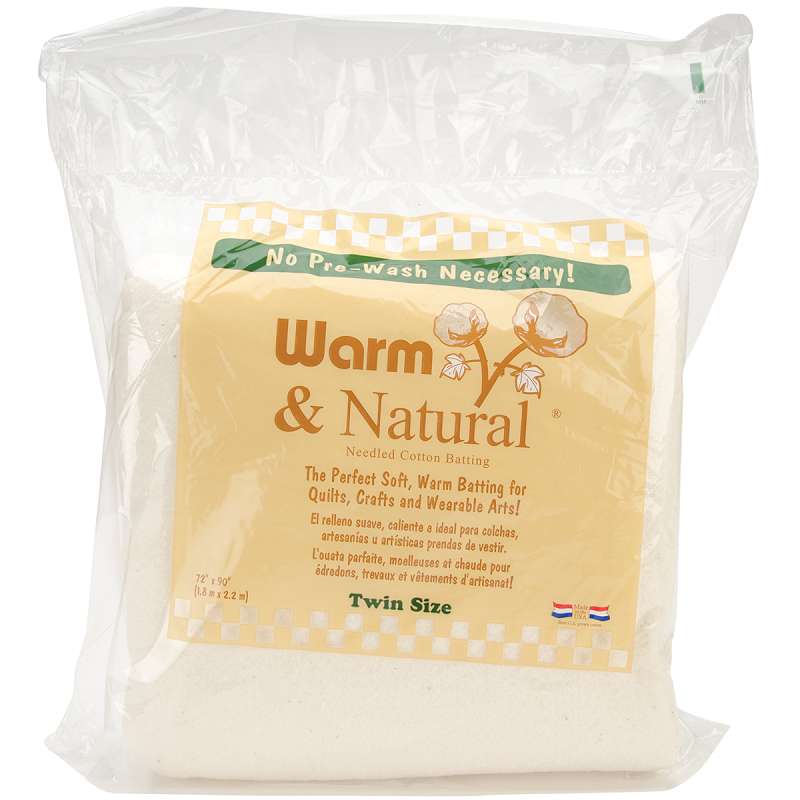 Warm & Natural Cotton Batting Twin Size 72"X90"