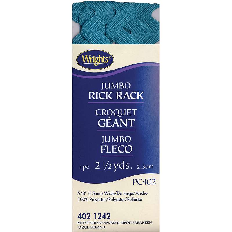 Jumbo Rickrack 5/8"X2-1/2yd Mediterranean
