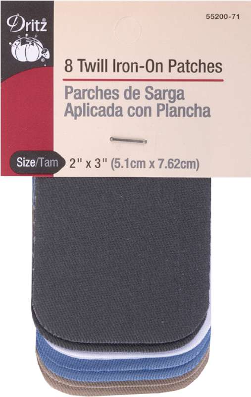 Iron-On Patches 2"X3" 8/Pkg Light Twill Assortment