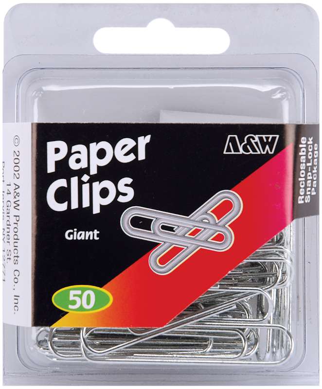 Paper Clips Giant - Silver 50/Pkg