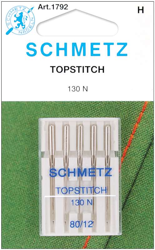 Topstitch Machine Needles Size 12/80 5/Pkg