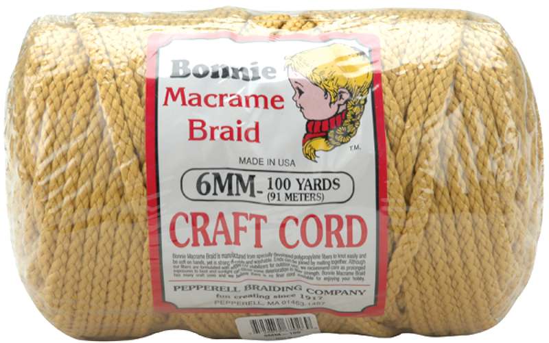 Bonnie Macrame Craft Cord 6mmX100yd Gold