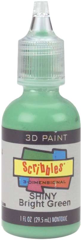 Scribbles 3D Fabric Paint 1oz Shiny - Bright Green