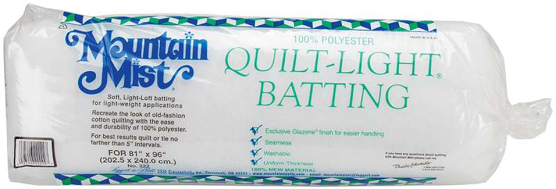 Quilt-Light Polyester Batting Full Size 81"X96" FOB: MI