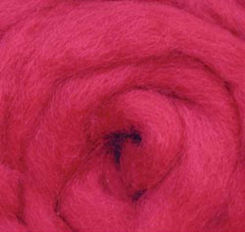 Wool Roving 12" .22oz Berry