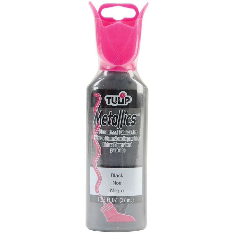 Tulip Dimensional Fabric Paint 1.25oz Metallics - Black