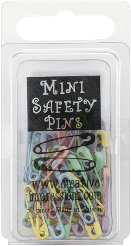 Mini Painted Safety Pins .75" 50/Pkg Pastel