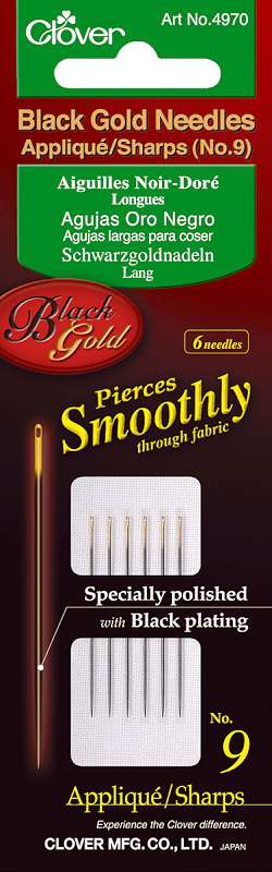 Black Gold Applique/Sharps Needles Size 9 6/Pkg