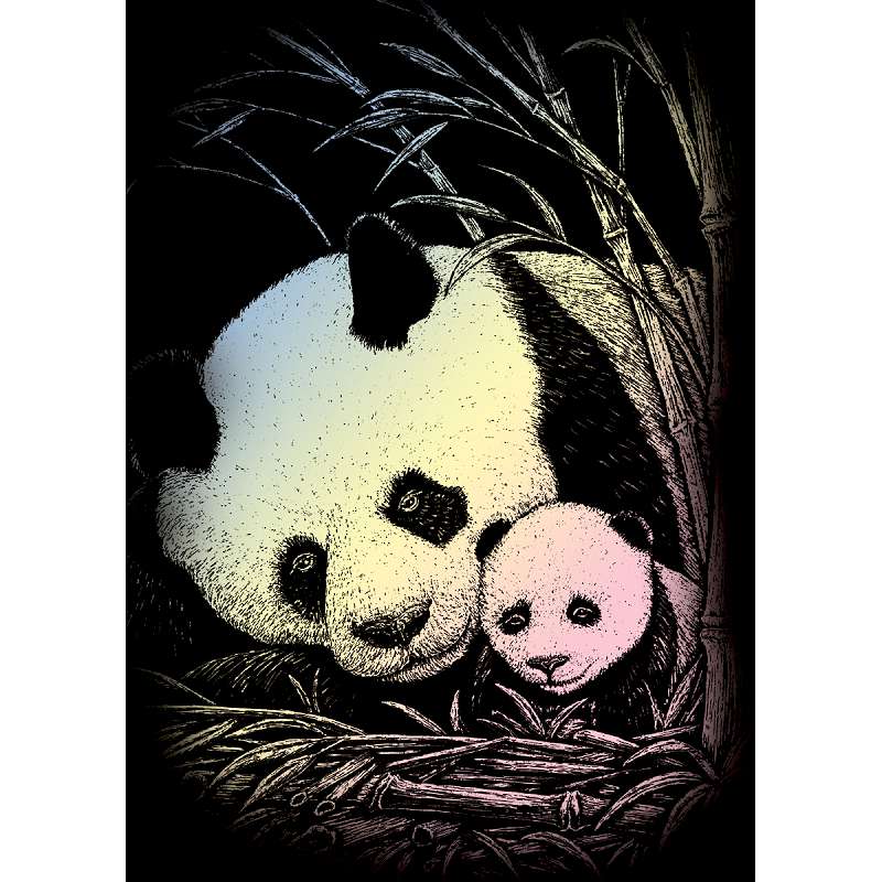 Holographic Foil Engraving Art Mini Kit 5"X7" Bamboo Panda