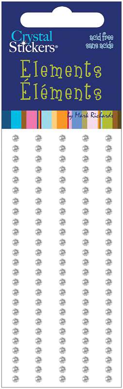 Crystal Stickers Elements 3mm Round 125/Pkg Clear