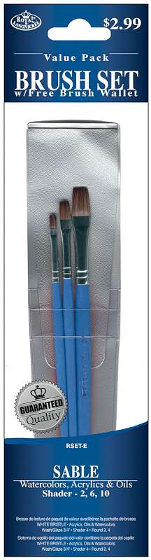 Sable Value Pack Brush Set 3/Pkg