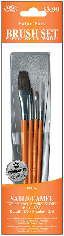 Sable/Camel Value Pack Brush Set 4/Pkg