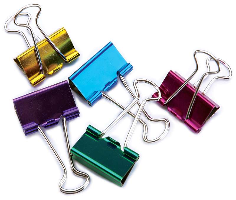 Medium Binder Clips 1" 5/Pkg Assorted Colors